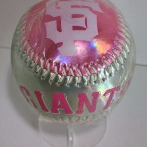 Giant Pink and Silver Baseball
